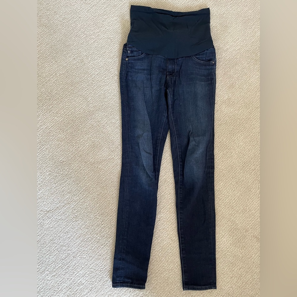 AG Adriano Goldschmied Stretch Skinny Maternity Ankle Jeans, Size 26R